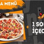 Bornova 6:45 KK'da Soft İçecek Eşliğinde Hamburger ve Pizza Menü