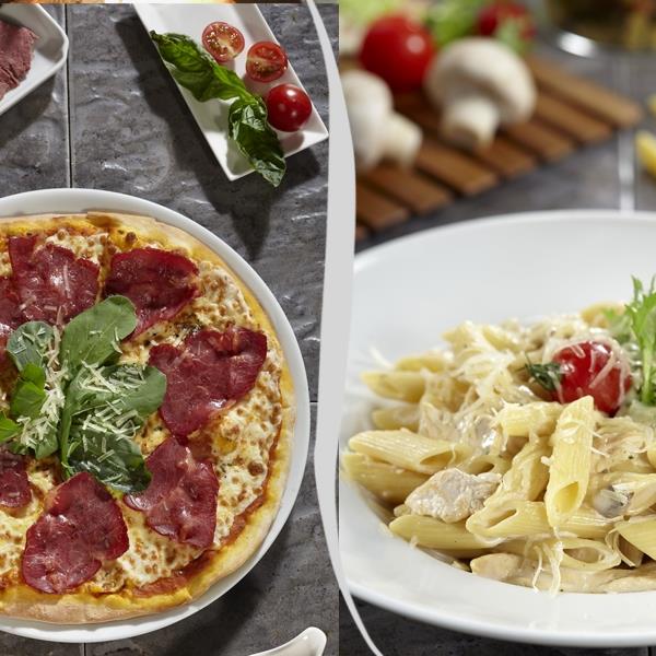 Bornova Cooksta Cafe'de 2 kişilik soğuk içecekli Makarna veya pizza menüleri