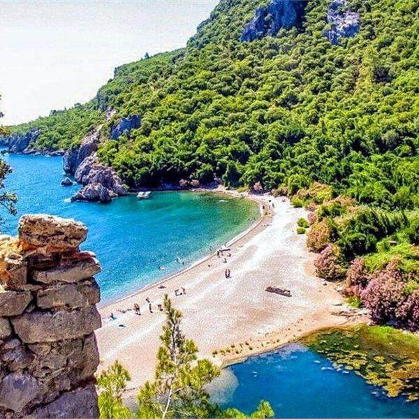 İzmir çıkışlı 4 gece 5 gün Bungalow  Konaklamalı Saklıkent, Kaputaj Plajı, Tekne Turu, Düden Şelalesi, Yanartaş, Adrasan ve Salda ile Deluxe Olympos Turu